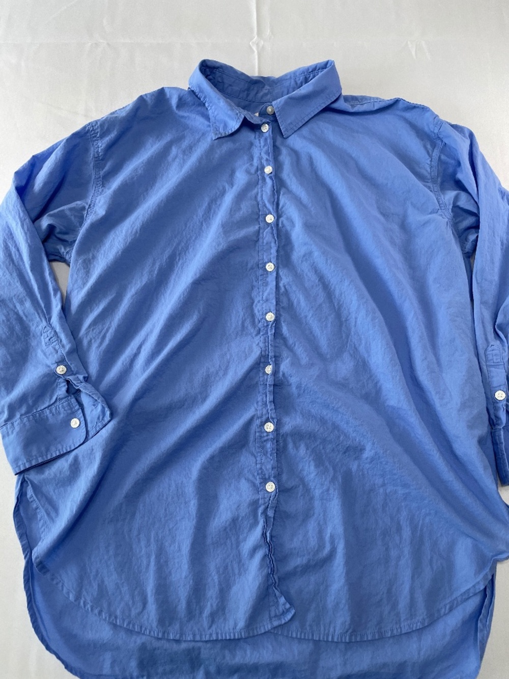 Universal Thread Tunic Fit Button Down Shirt Womens XL Blue Cotton Long Sleeve